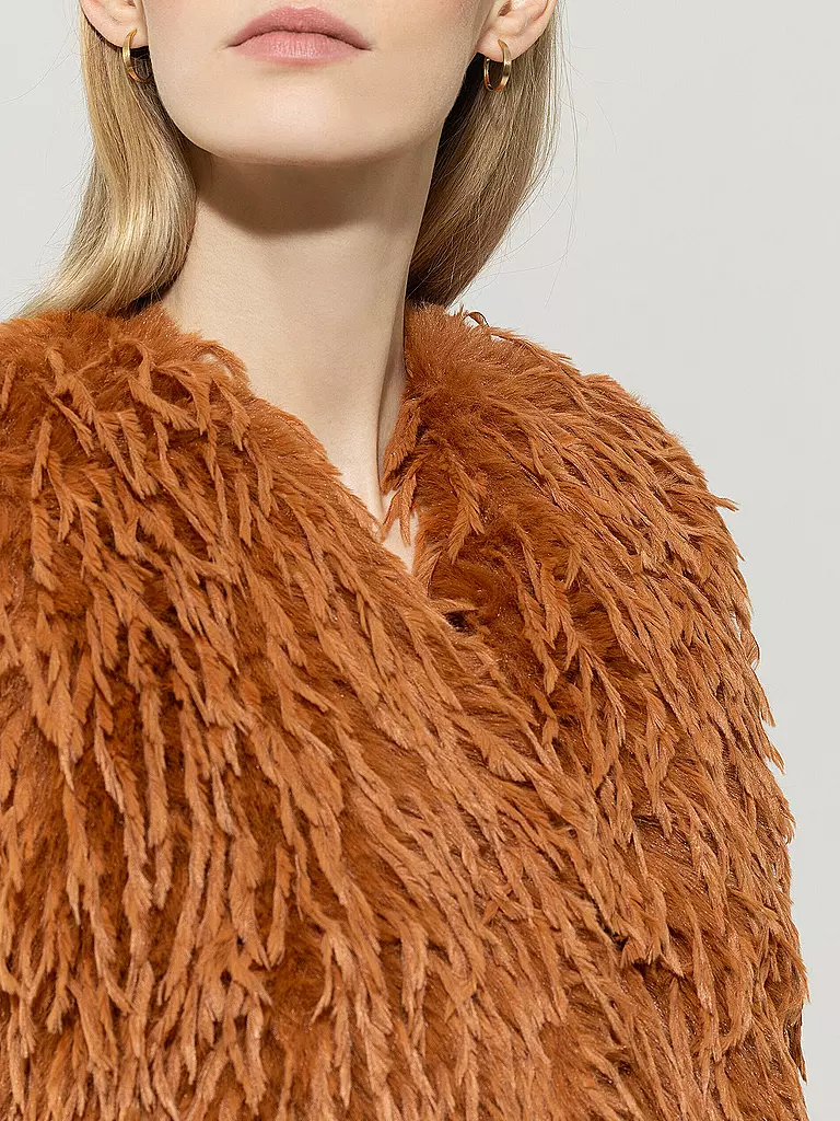 LUISA CERANO | Gilet in Felloptik  | orange