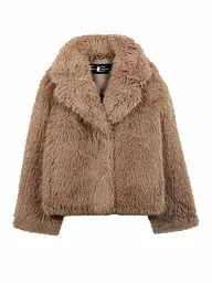 LUISA CERANO | Jacke in Felloptik  | hellbraun