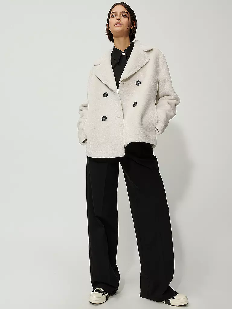 LUISA CERANO | Jacke in Felloptik  | weiss