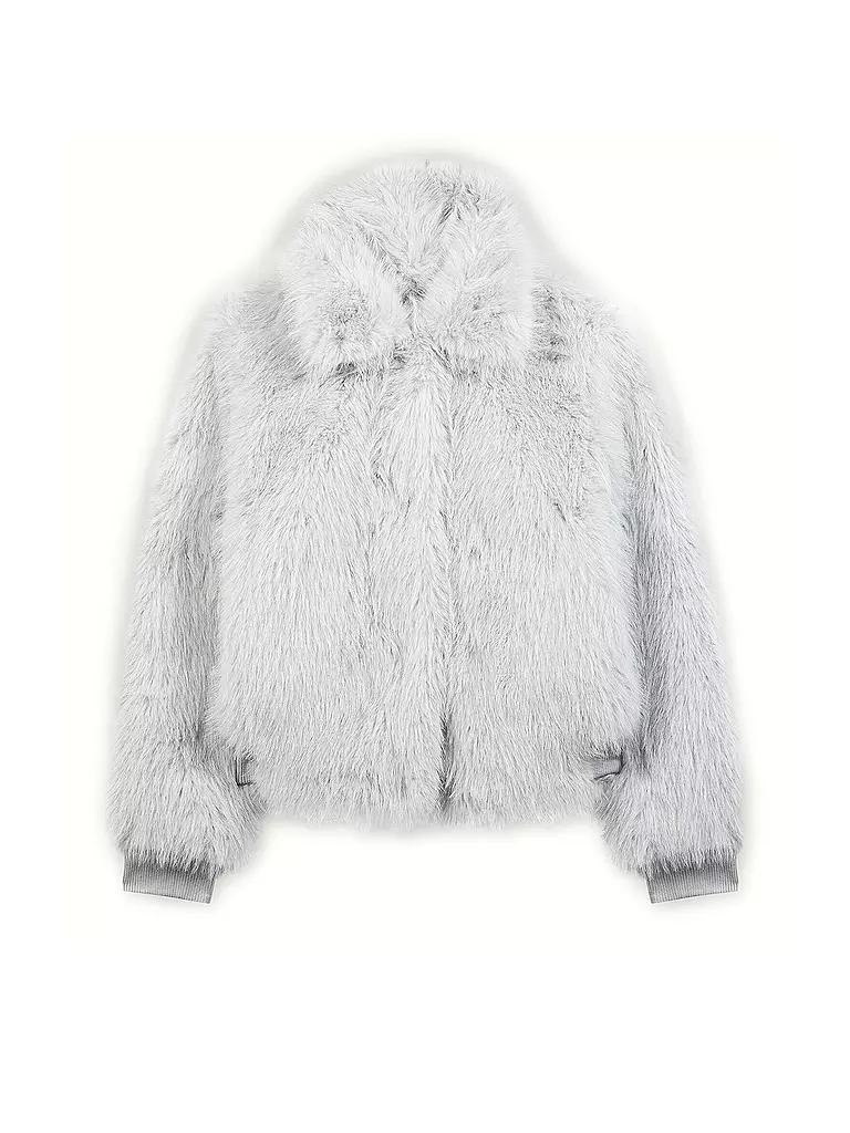 LUISA CERANO | Jacke in Felloptik | hellgrau