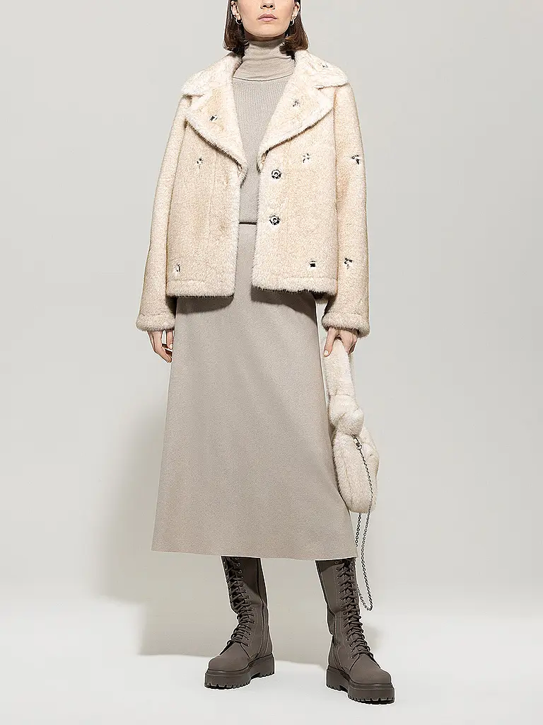 LUISA CERANO | Jacke in Felloptik | beige