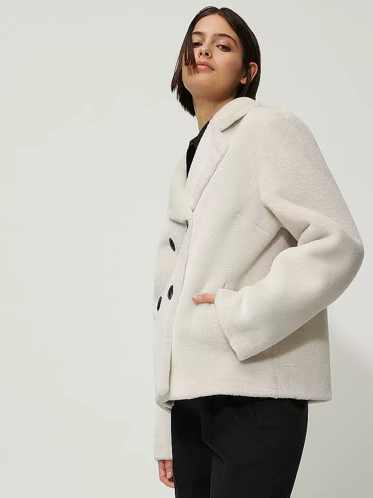 LUISA CERANO | Jacke in Felloptik | weiss