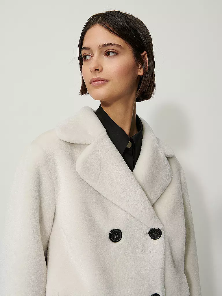 LUISA CERANO | Jacke in Felloptik | weiss