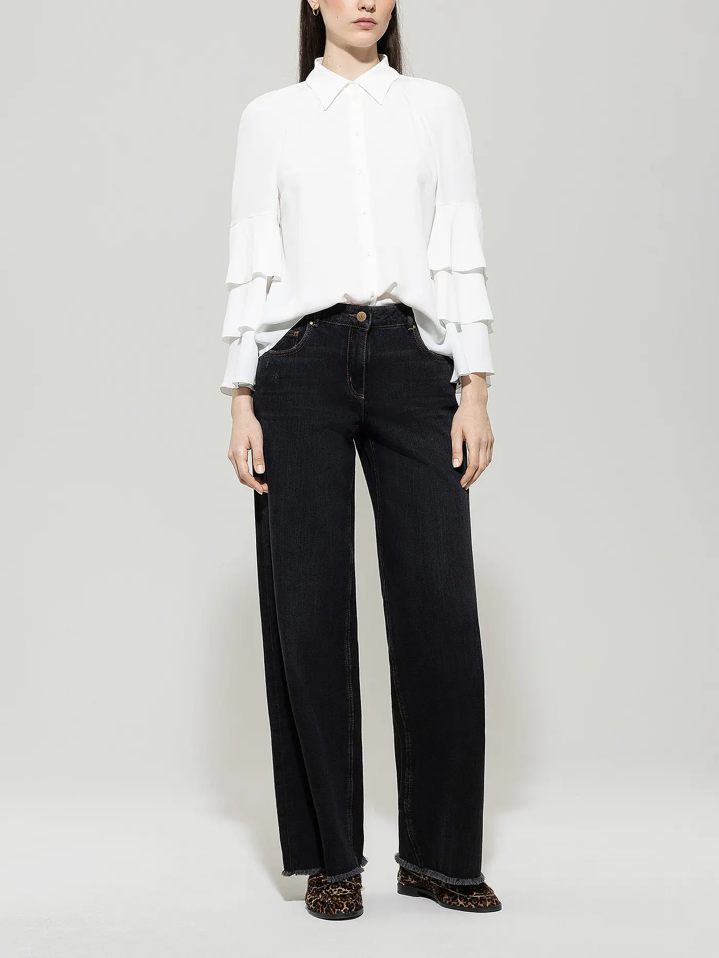 LUISA CERANO | Jeans Wide Leg  | schwarz