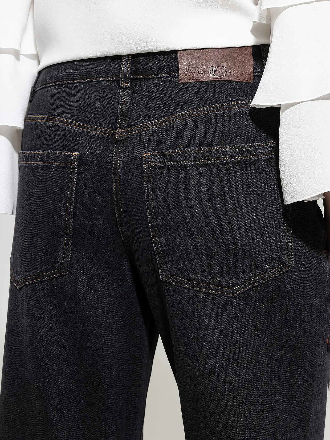 LUISA CERANO | Jeans Wide Leg  | schwarz