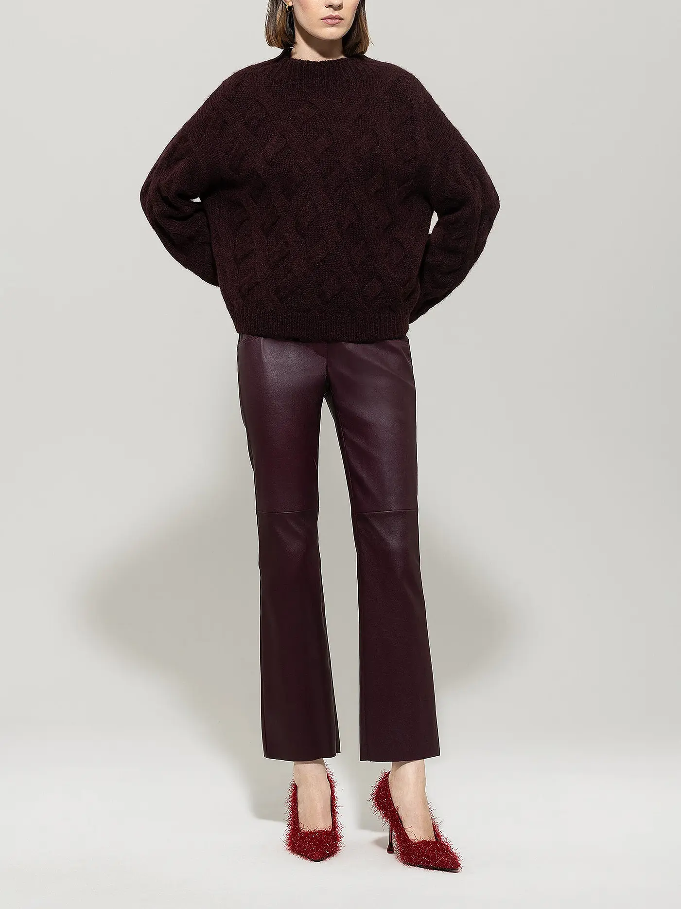 LUISA CERANO | Lederhose  | dunkelrot