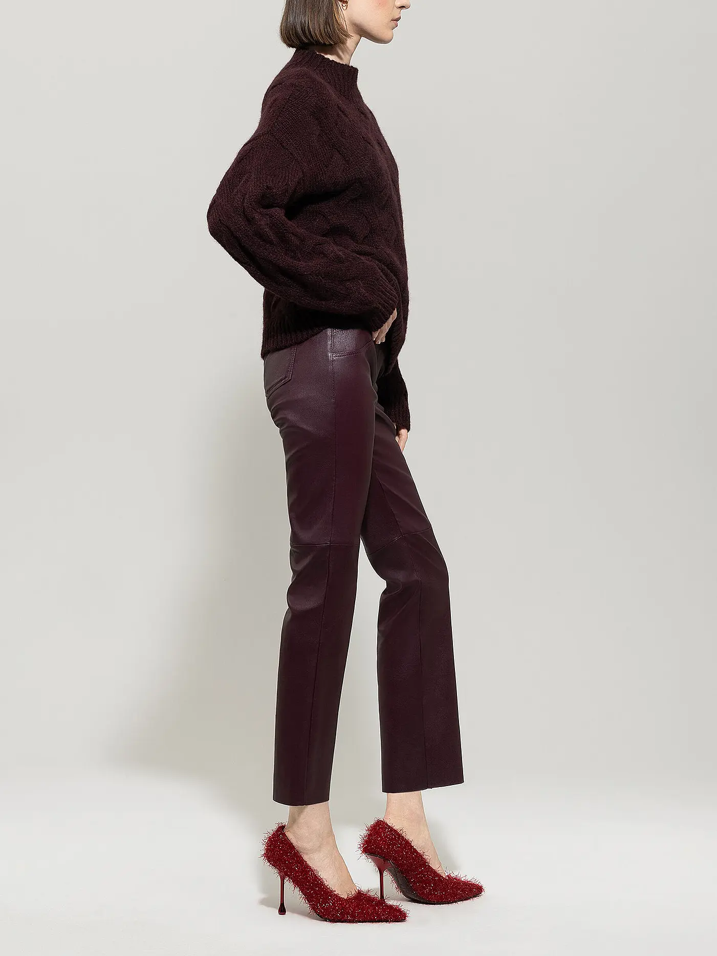 LUISA CERANO | Lederhose  | dunkelrot