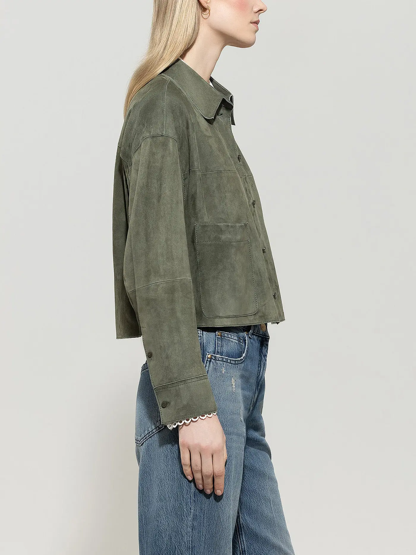 LUISA CERANO | Lederjacke | petrol