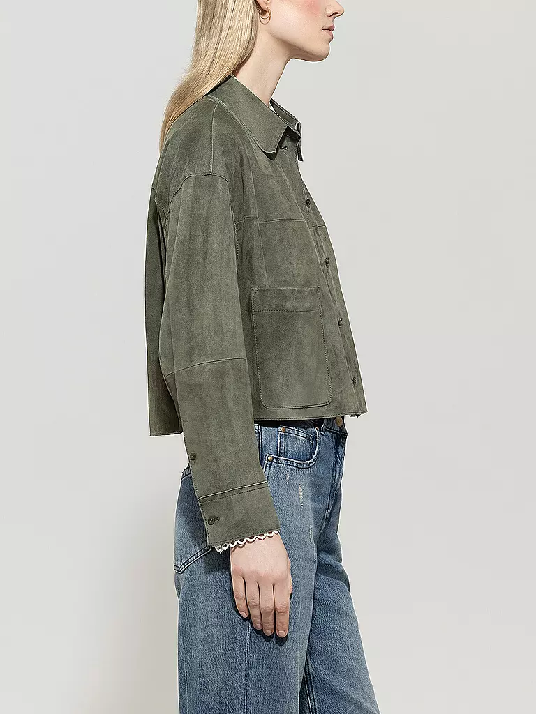 LUISA CERANO | Lederjacke | petrol