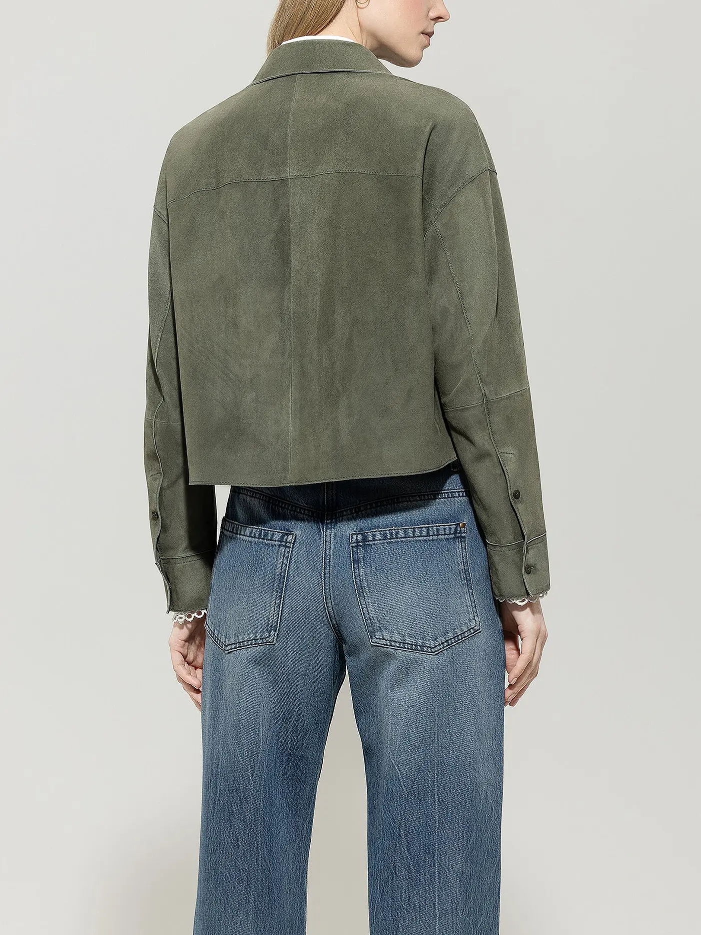 LUISA CERANO | Lederjacke | petrol
