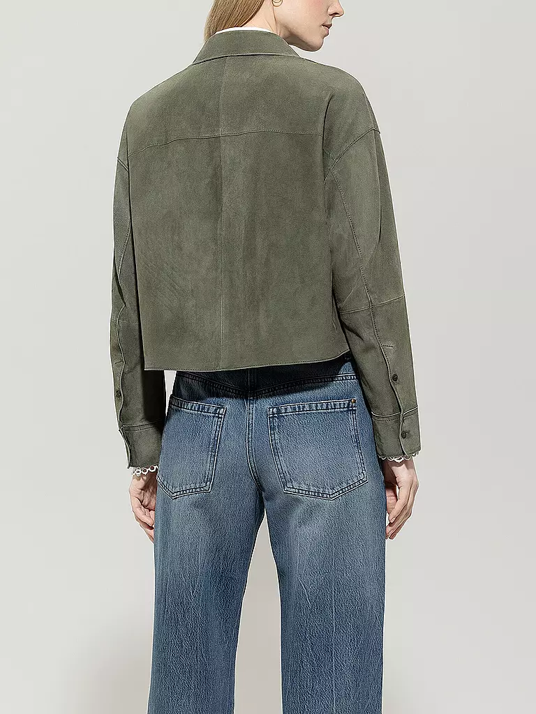 LUISA CERANO | Lederjacke | petrol