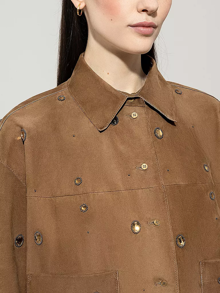 LUISA CERANO | Lederjacke | orange