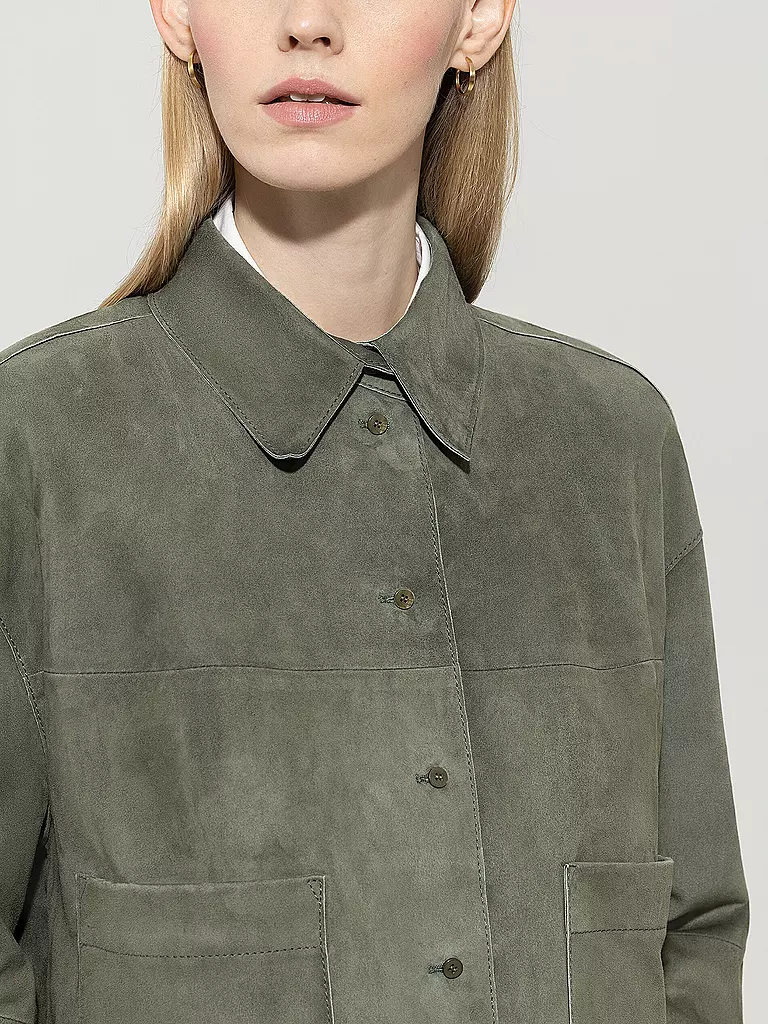 LUISA CERANO | Lederjacke | petrol