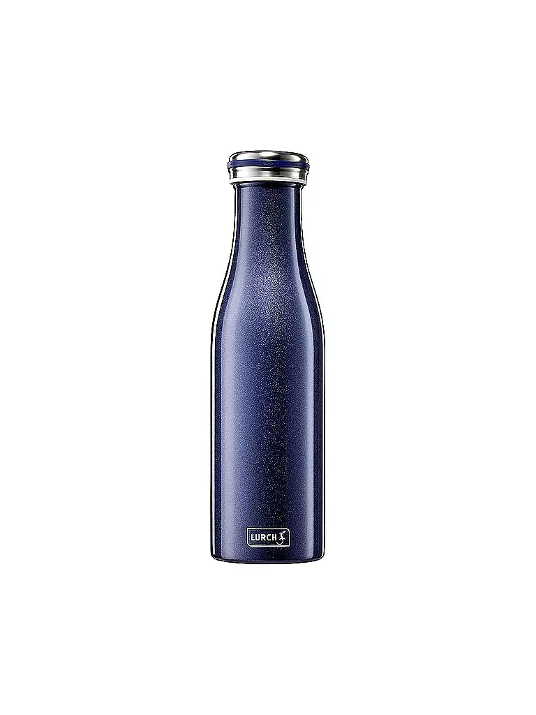 LURCH | Isolierflasche - Thermosflasche Edelstahl 0,5l Blau Metallic | dunkelblau