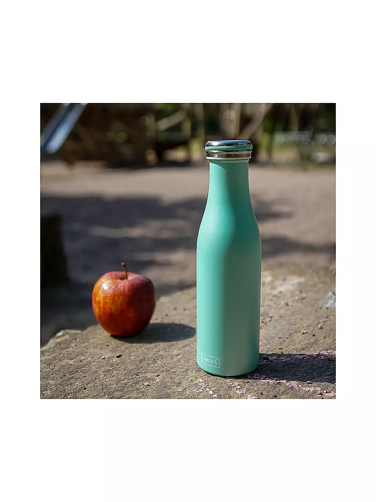 LURCH | Isolierflasche - Thermosflasche Edelstahl 0,5l Pearl Green | grün