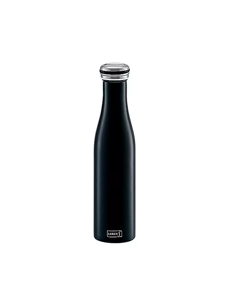 LURCH | Isolierflasche - Thermosflasche Edelstahl 0,75l mattschwarz | schwarz