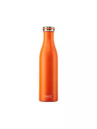LURCH | Isolierflasche - Thermosflasche Edelstahl 0,75l Blau Metallic | orange