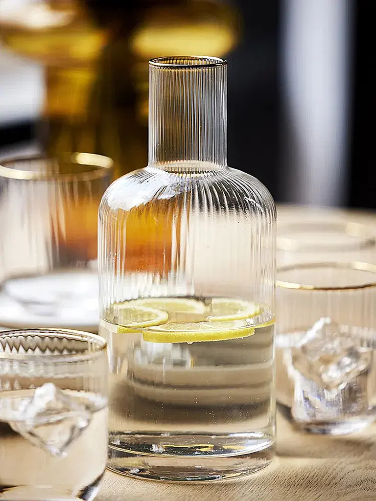 LYNGBY GLAS | Karaffee mit Goldkante 1,5l PALERMO | 