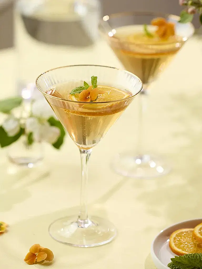 LYNGBY GLAS | Martiniglas Set 4tlg. mit Goldkante PALERMO 25cl | 