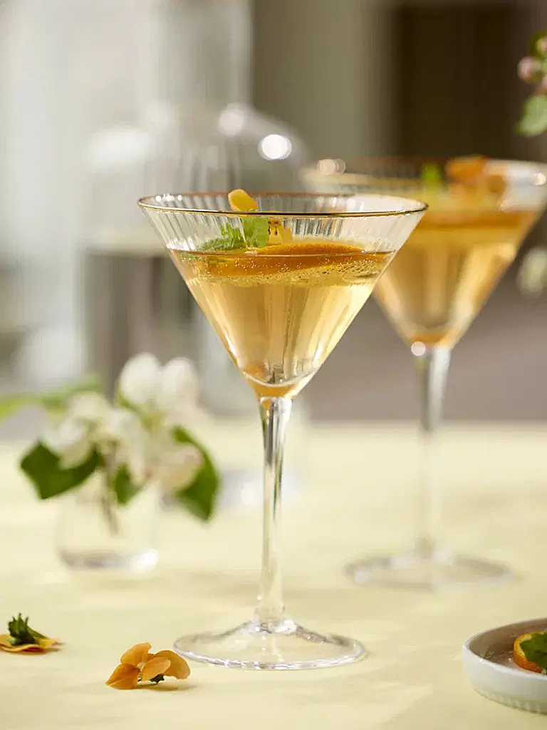 LYNGBY GLAS | Martiniglas Set 4tlg. mit Goldkante PALERMO 25cl | 