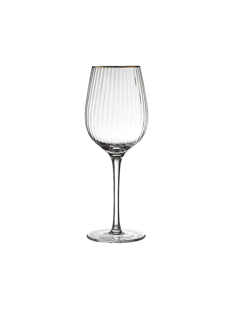 LYNGBY GLAS | Rotweinglas Set 4tlg. mit Goldkante PALERMO 40cl  | Transparent