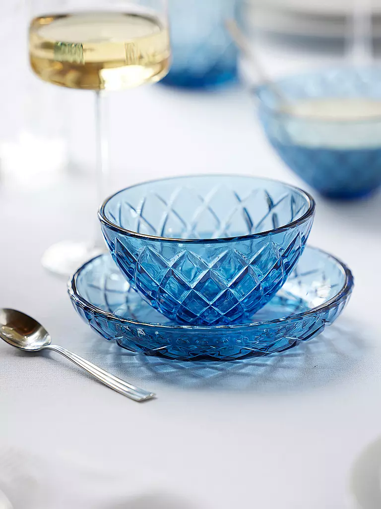 LYNGBY GLAS | Schale 4tlg. 12cm SORRENTO Blau | blau