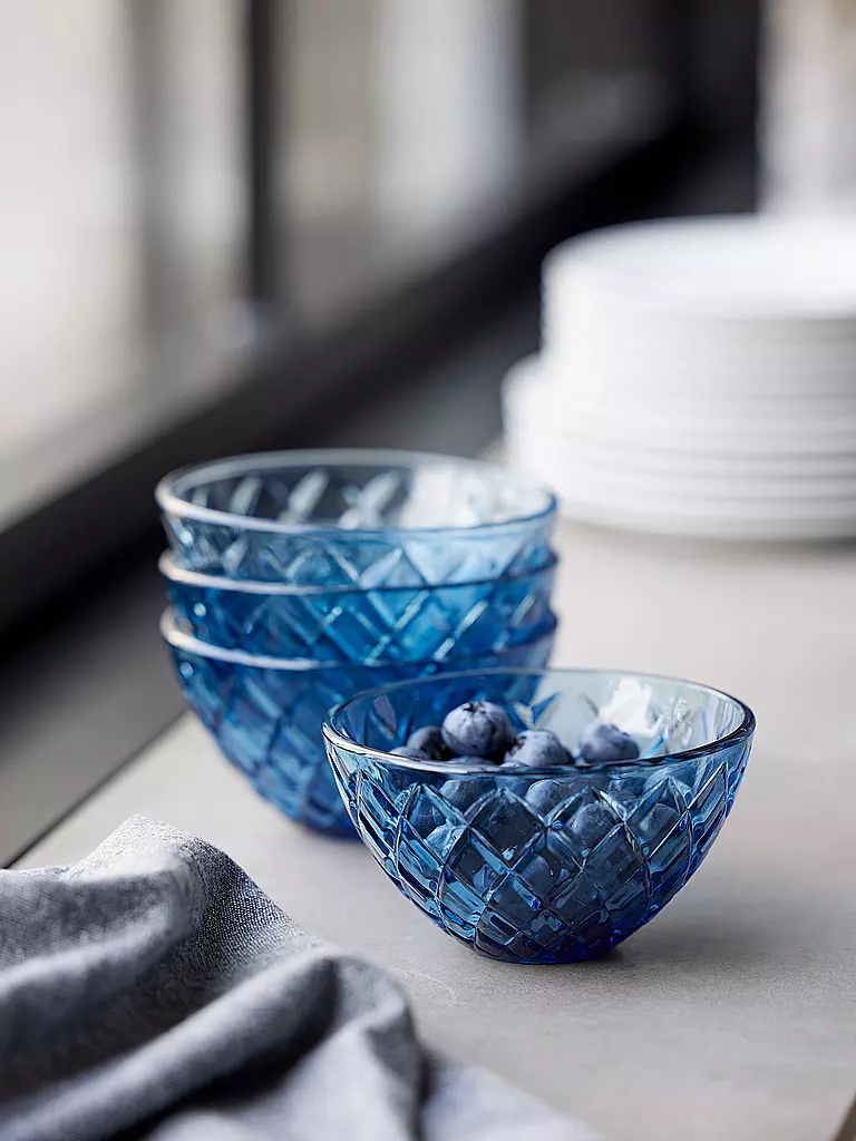 LYNGBY GLAS | Schale 4tlg. 12cm SORRENTO Blau | blau