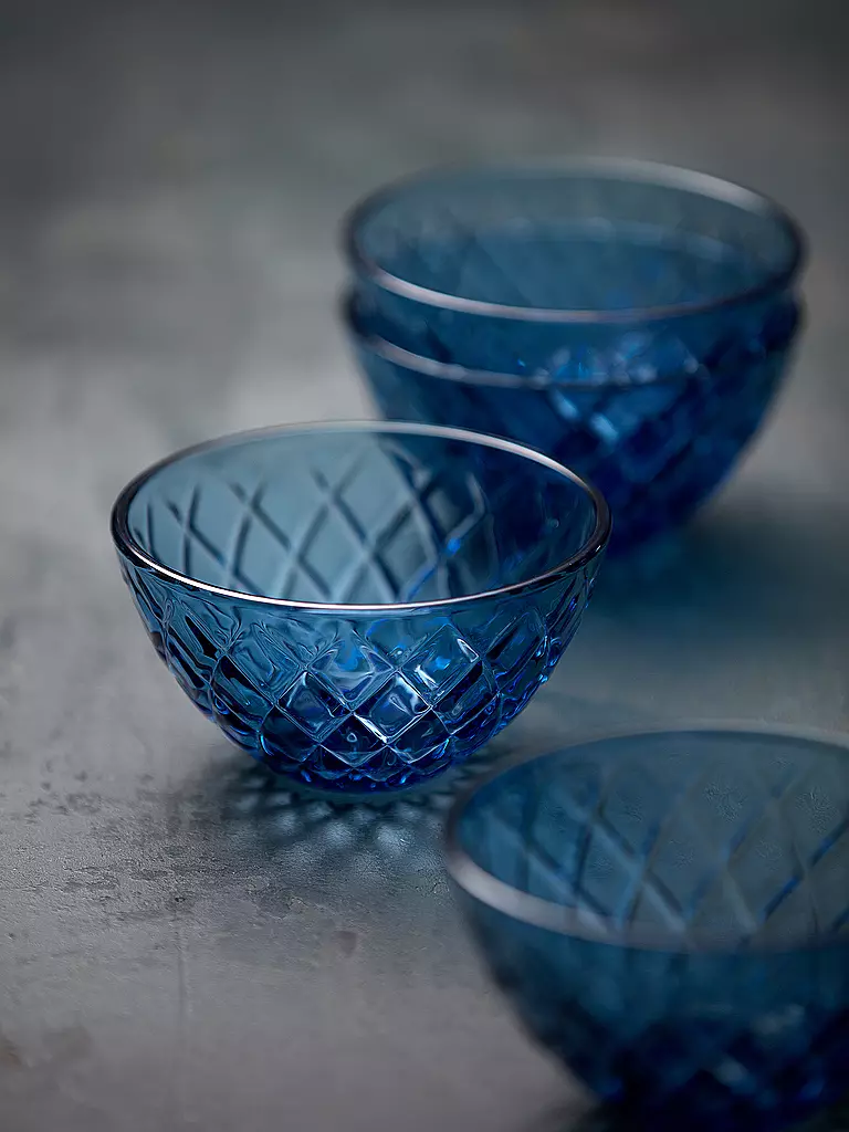 LYNGBY GLAS | Schale 4tlg. 12cm SORRENTO Blau | blau