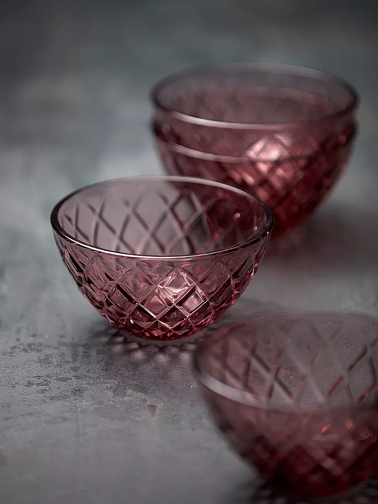 LYNGBY GLAS | Schale 4tlg. 12cm SORRENTO Pink | rosa