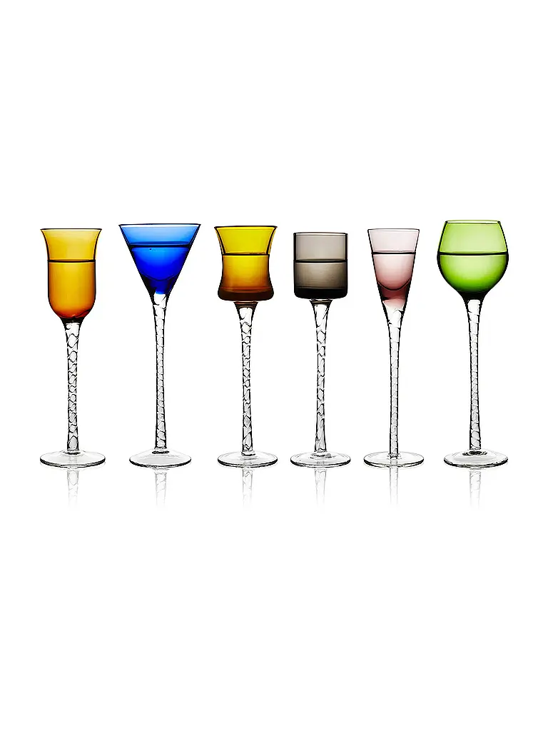 LYNGBY GLAS | Schnapsglas Set 6tlg. LONDON 18cm bunt | Bunt