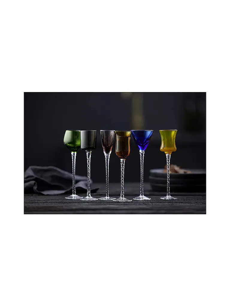 LYNGBY GLAS | Schnapsglas Set 6tlg. LONDON 18cm bunt | Bunt