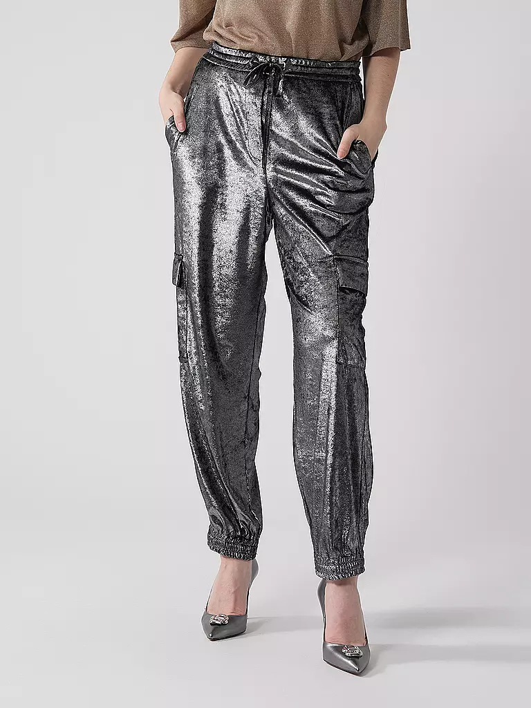 MAC | Cargohose VELVET | silber