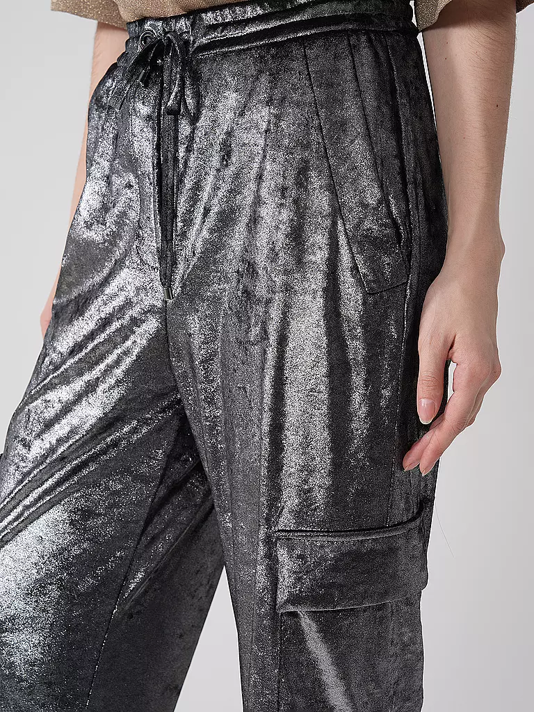MAC | Cargohose VELVET | silber