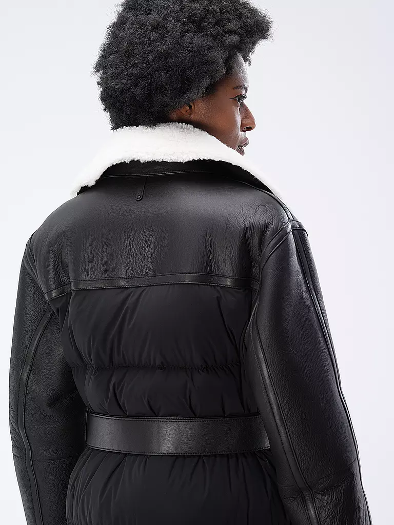 MACKAGE | Shearling Mantel SABREEN | schwarz