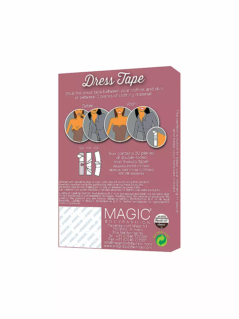 MAGIC BODYFASHION | Dress Tape 3 in 1 (30 Stück) Clear | transparent