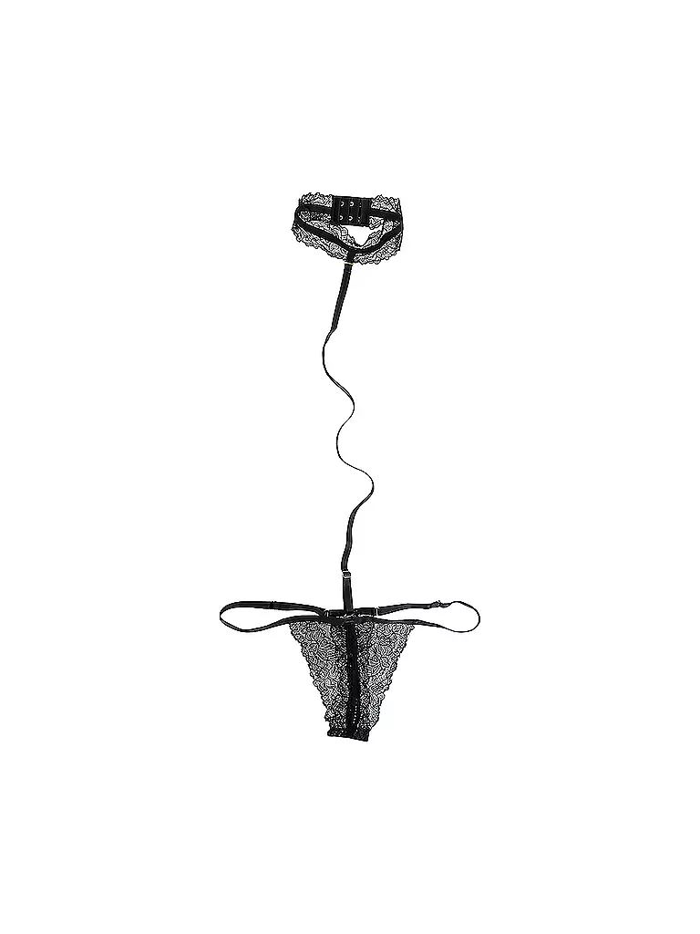 MAISON CLOSE | Spitzenstring mit Halsband | schwarz