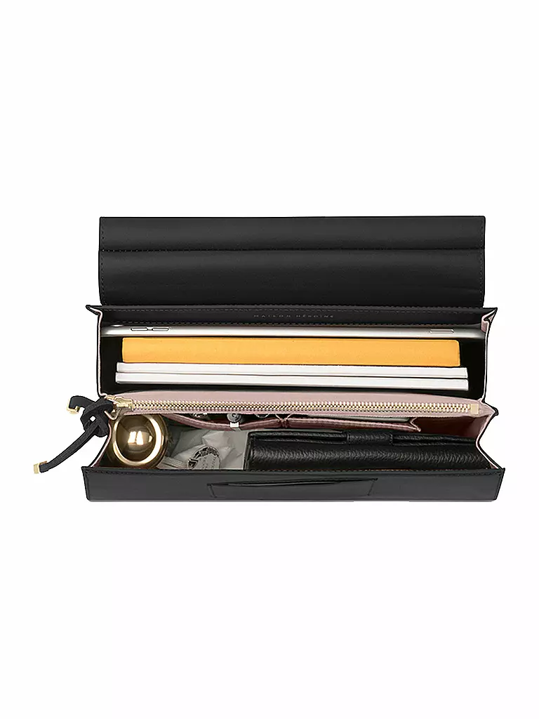 MAISON HEROINE | Ledertasche "Marlene Tablet" | schwarz