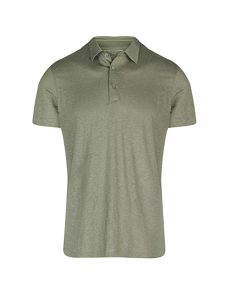 MAJESTIC FILATURES | Leinen Poloshirt | olive