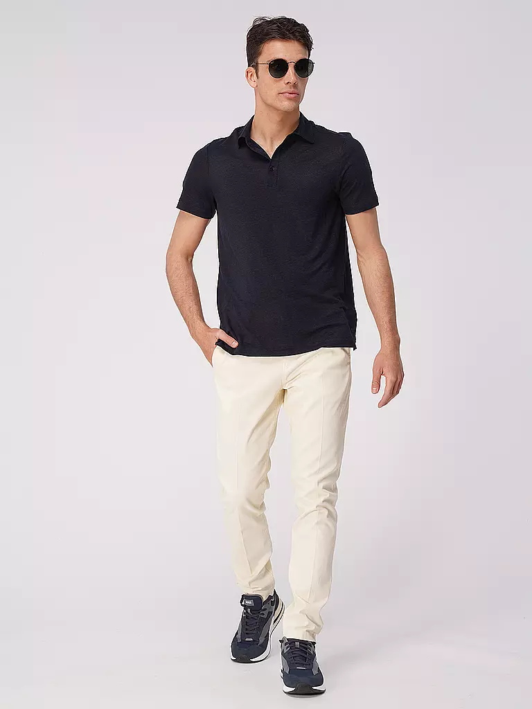 MAJESTIC FILATURES | Leinen Poloshirt | dunkelblau