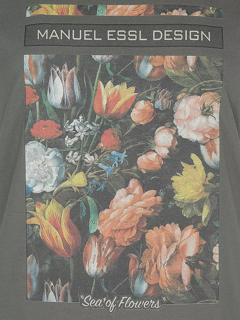 MANUEL ESSL DESIGN | T-Shirt Oversized Fit Sea of Flowers | grün