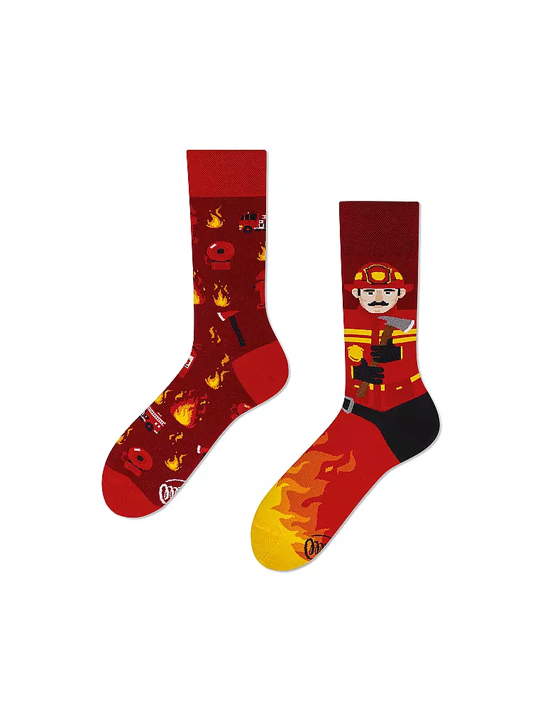 MANY MORNINGS | Herren Socken FIREMAN rot | rot