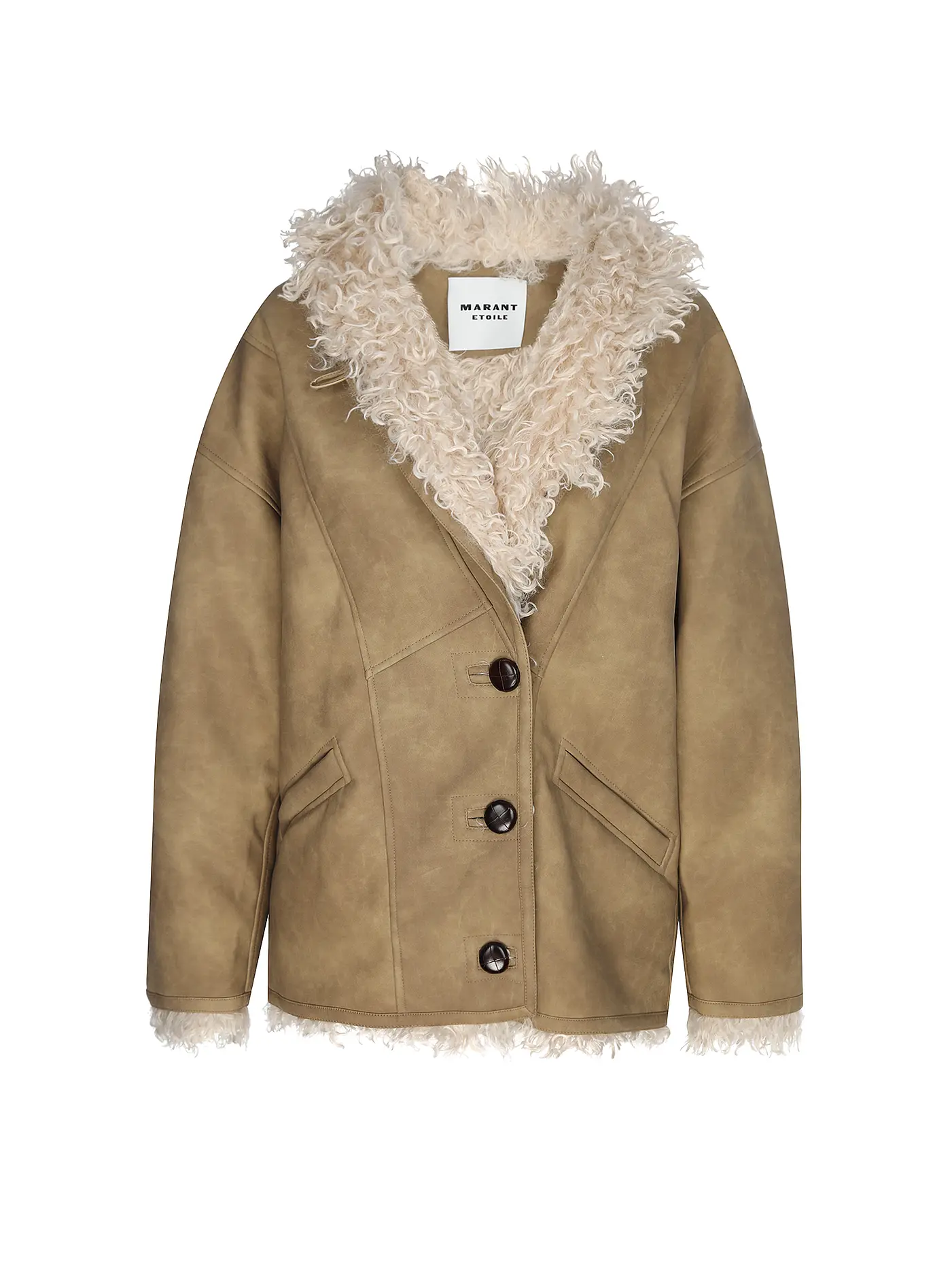 MARANT ETOILE | Mantel in Felloptik CLEA | beige