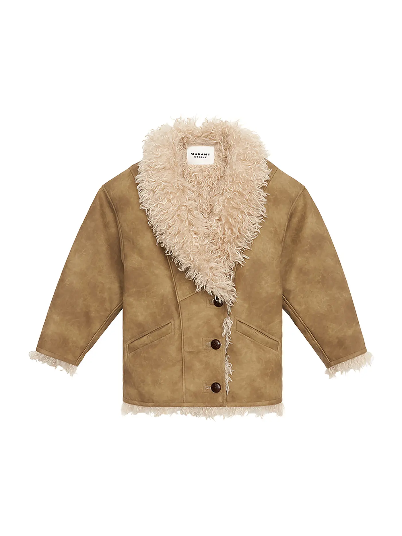 MARANT ETOILE | Mantel in Felloptik CLEA | beige