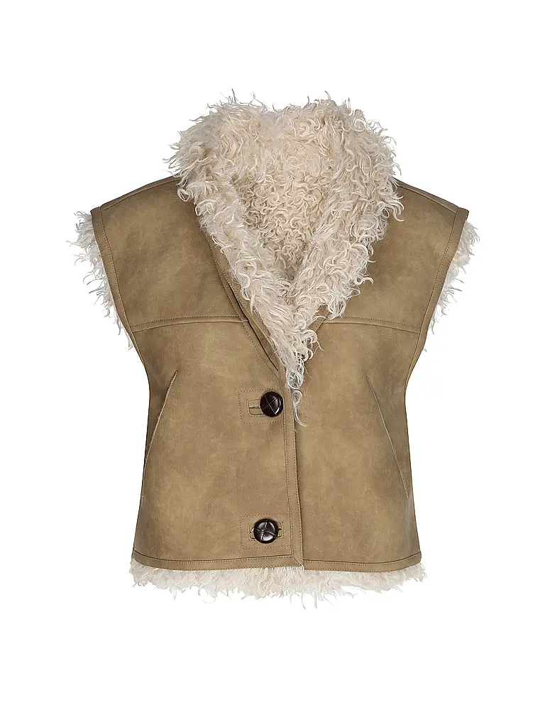 MARANT ETOILE | Wendegilet in Felloptik CLARA | beige