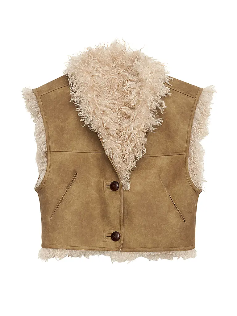 MARANT ETOILE | Wendegilet in Felloptik CLARA | beige