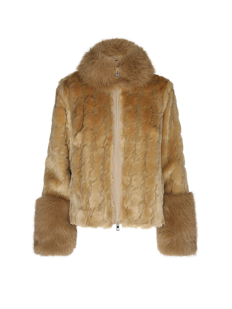 MARC CAIN Jacke in Felloptik beige | 40
