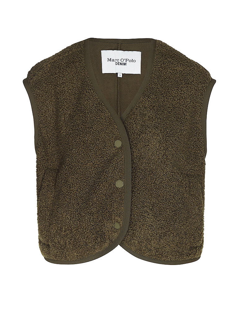MARC O'POLO DENIM Gilet in Felloptik olive | L