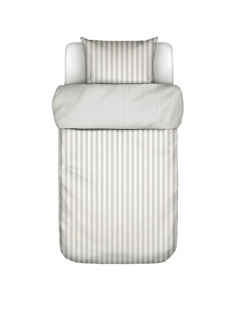 MARC O'POLO HOME Satin Bettwäsche CLASSIC STRIPE 70x90cm/140x200cm Silver hellgrau