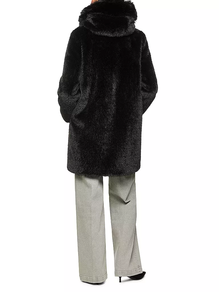 MARC CAIN  | Mantel in Felloptik | schwarz