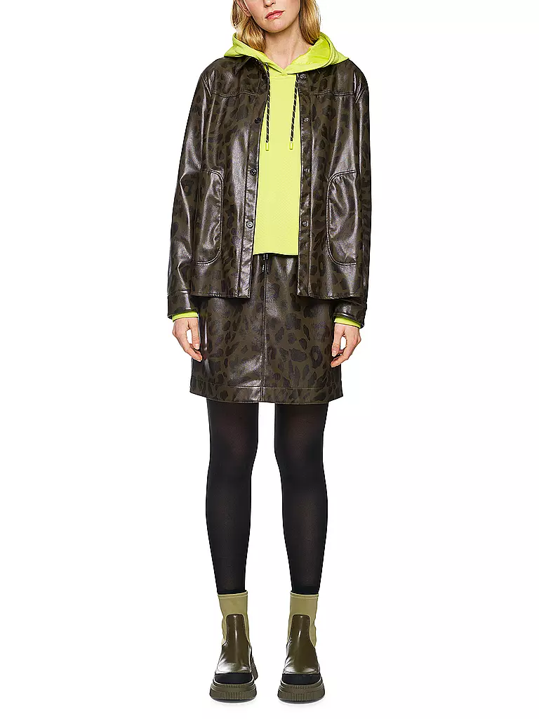 MARC CAIN | Bluse in Lederoptik | olive